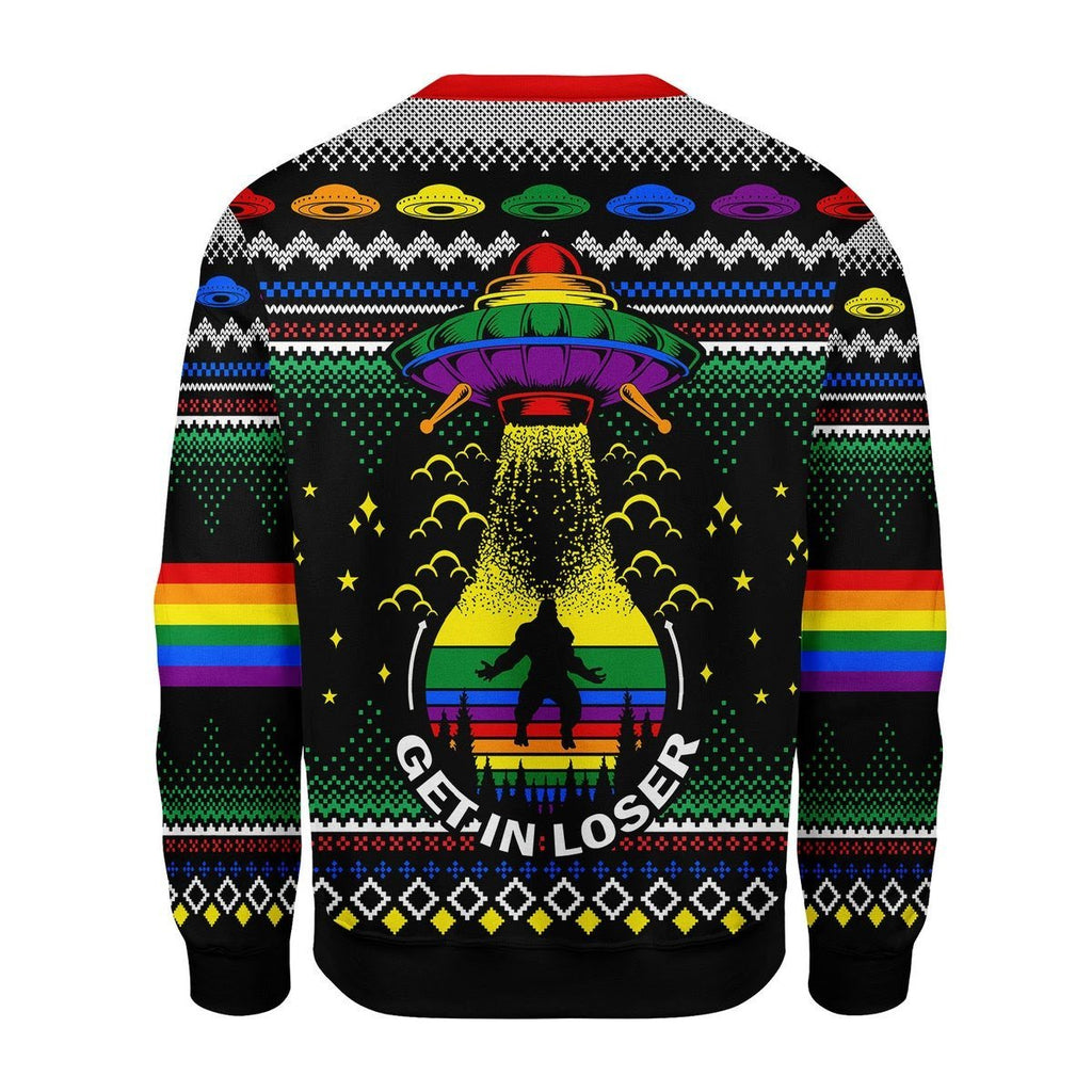Gearhomies Christmas Unisex Sweater Get In Loser 3D Apparel