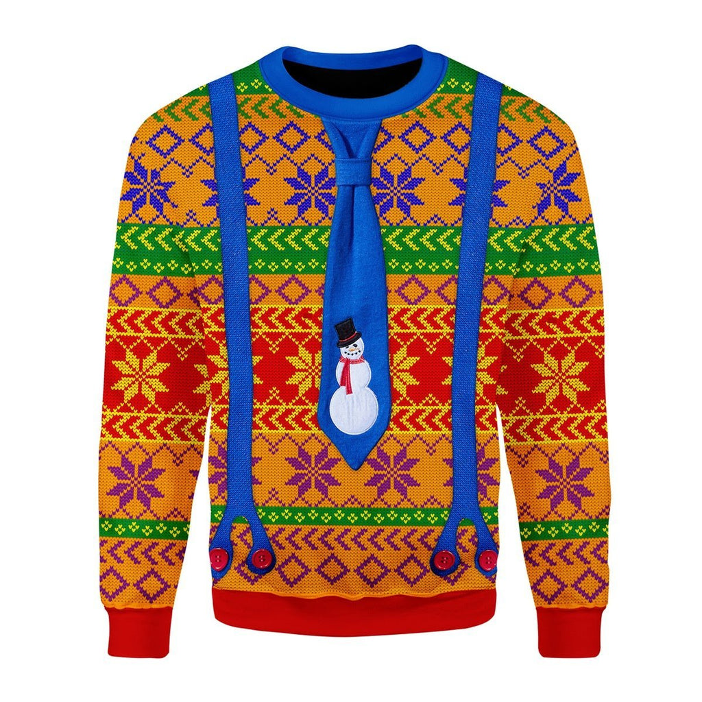 Gearhomies Christmas Unisex Sweater LGBTQ+  With Tie And Suspenders 3D Apparel