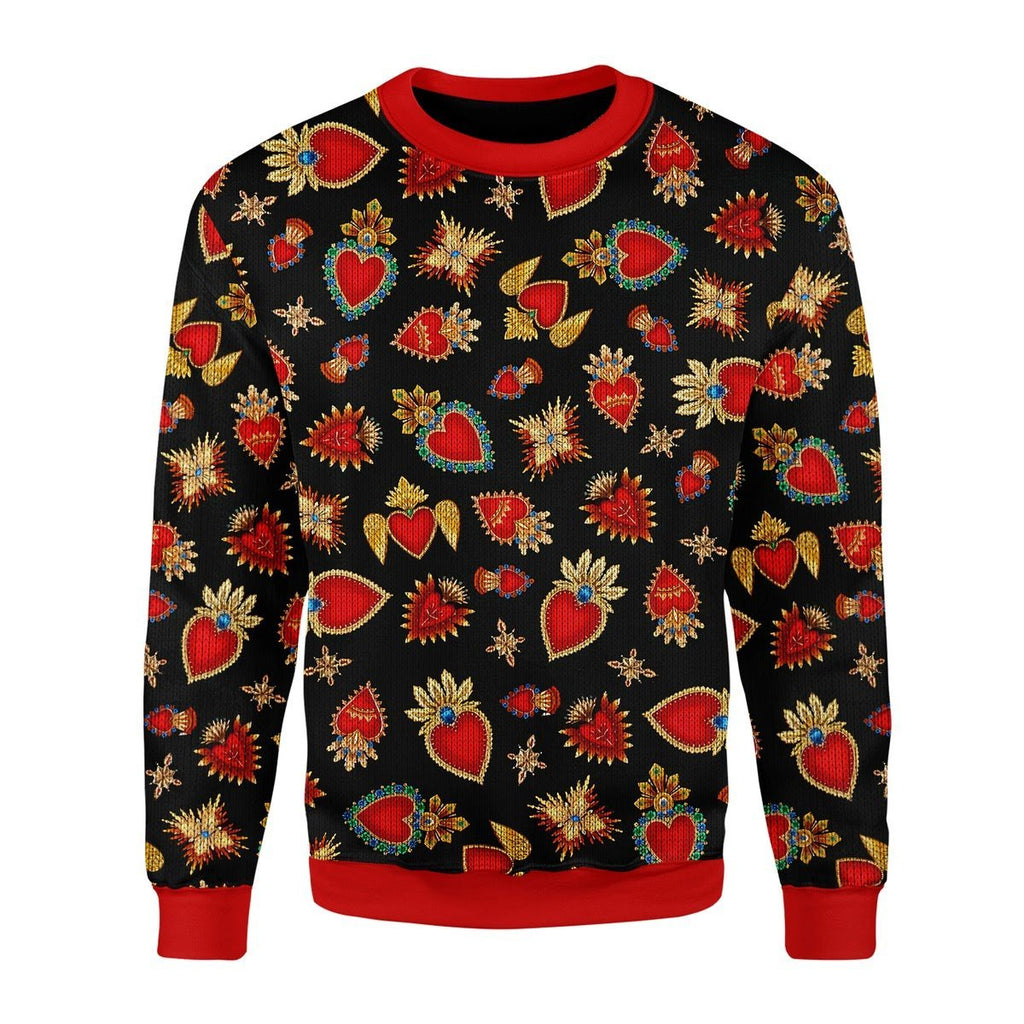 Gearhomies Christmas Unisex Sweater Scared Heart 3D Apparel