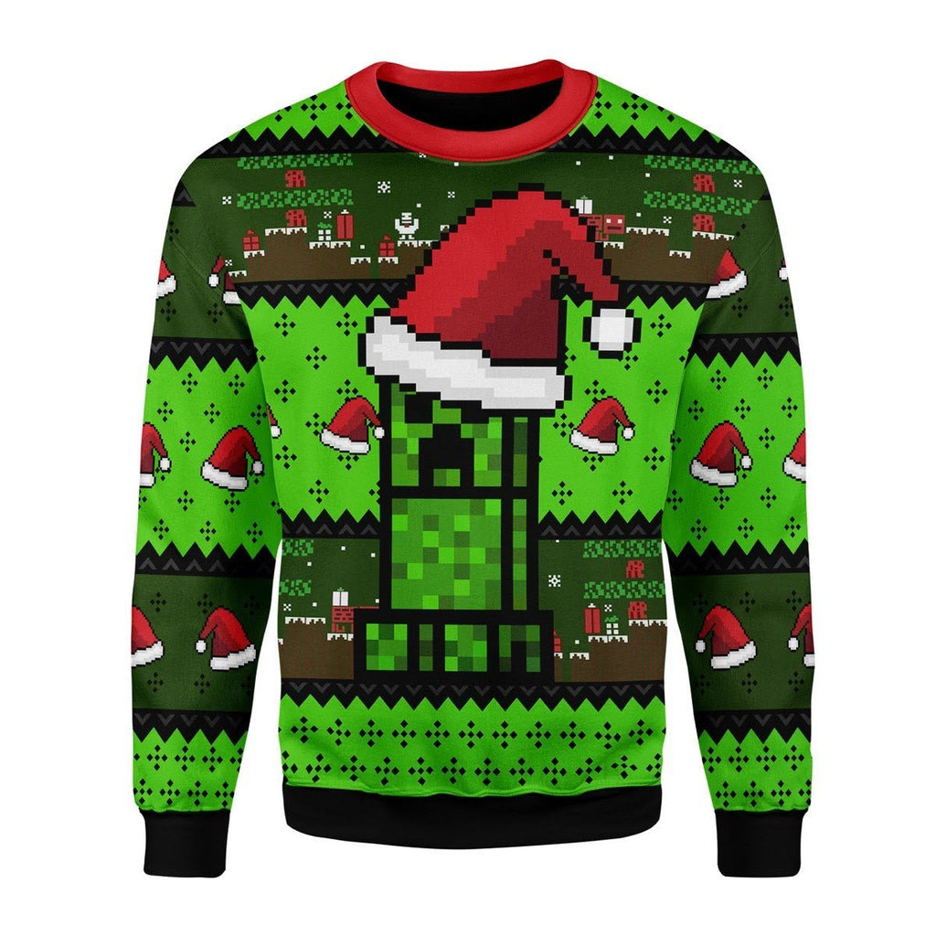 Gearhomies Christmas Unisex Sweater Minecraft Ugly Christmas 3D Apparel