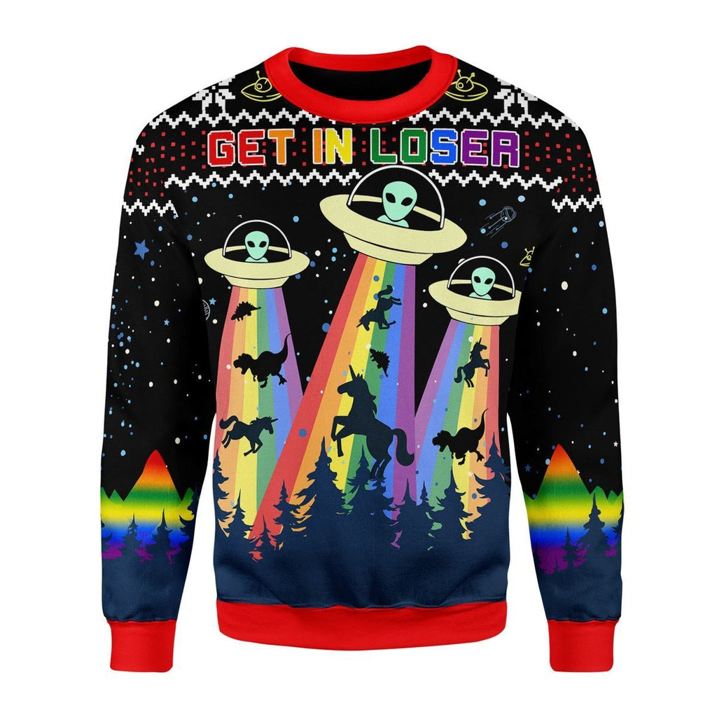 Gearhomies Christmas Unisex Sweater LGBTQ+ Alien 3D Apparel