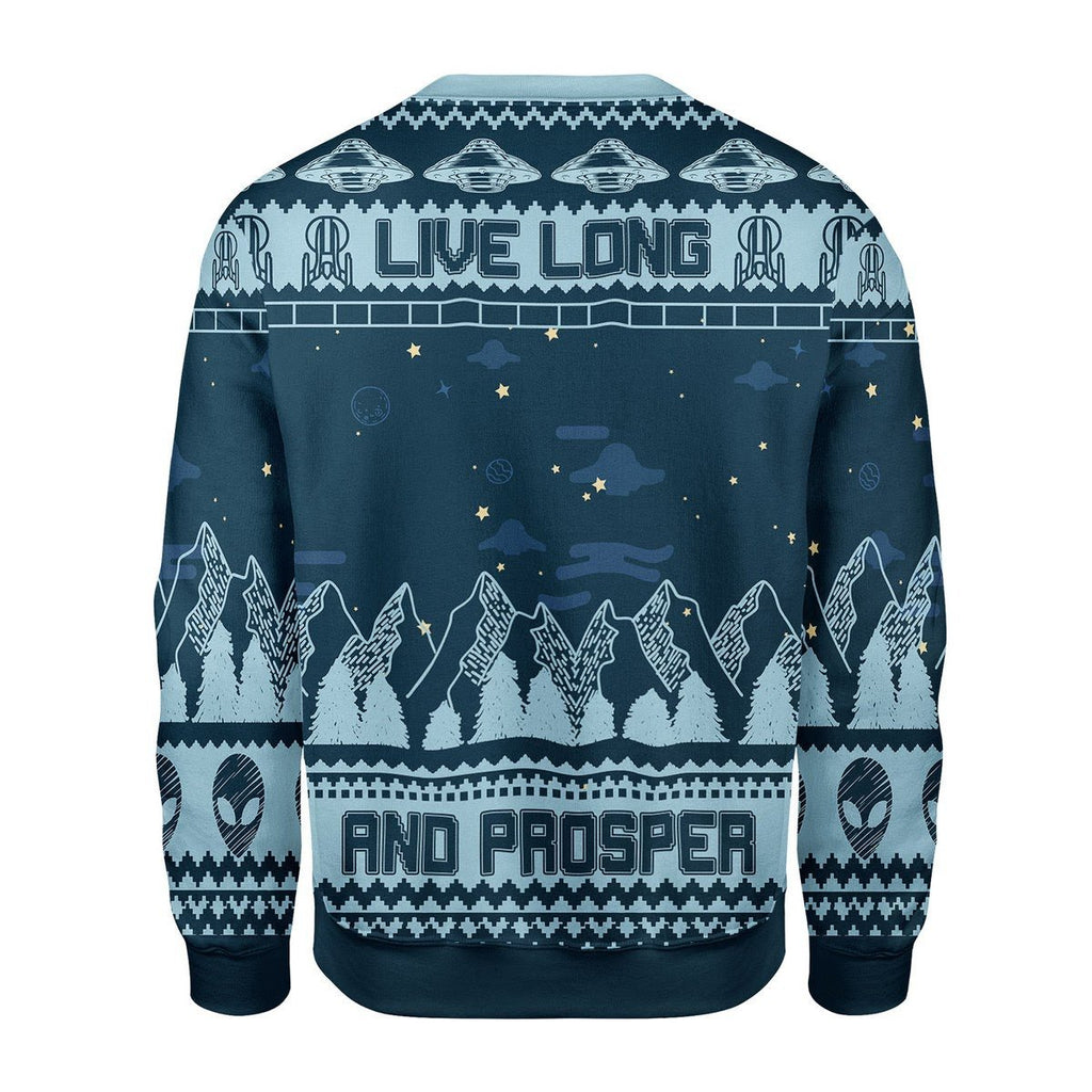 Gearhomies Christmas Unisex Sweater Live Long And Prosper Ugly Christmas 3D Apparel
