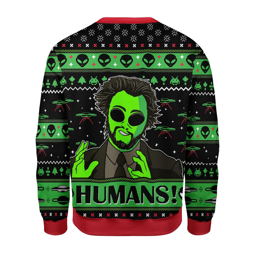 Gearhomies Christmas Unisex Sweater UFO Alien 3D Apparel