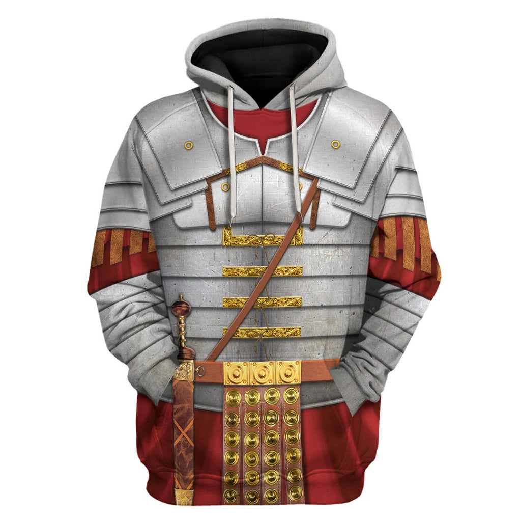 Roman Empire Soldier Armor Zip Hoodie / S Qm682