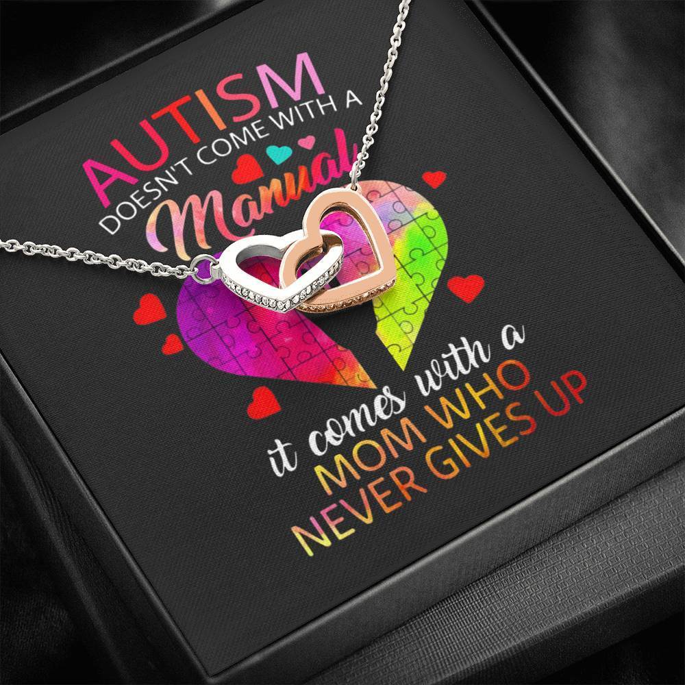 Mom Who Never Gives Up On Autism Necklace Standard Box Jewelry
