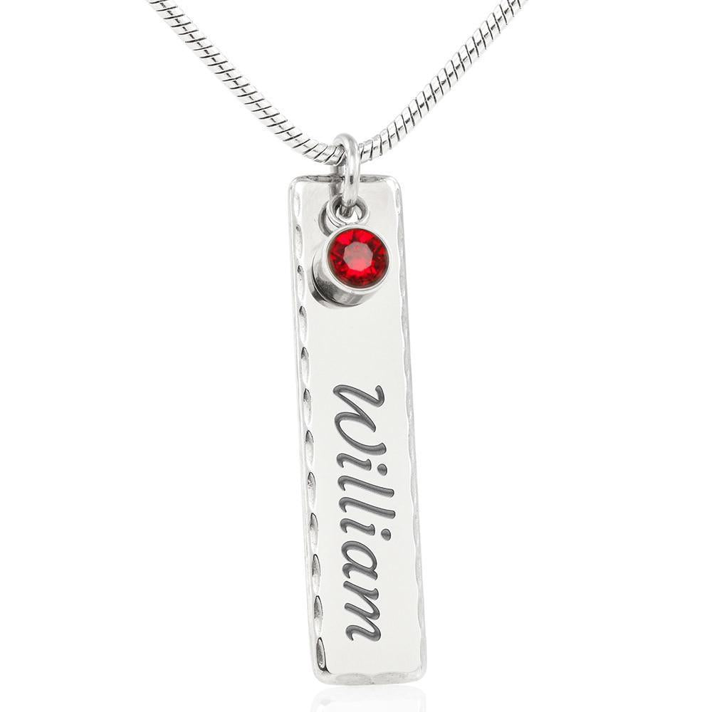 Son-In-Law Birthstone Name Necklace With On Demand Message Card Jewelry