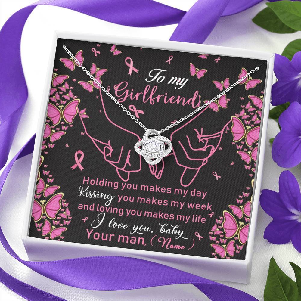 To Breast Cancer Girlfriend For Valentine Day Circle Pendant With Pod Message Card Jewelry
