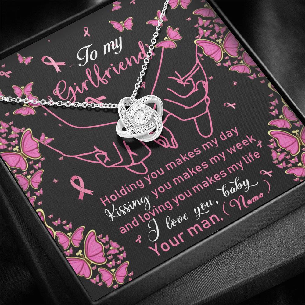 To Breast Cancer Girlfriend For Valentine Day Circle Pendant With Pod Message Card Jewelry