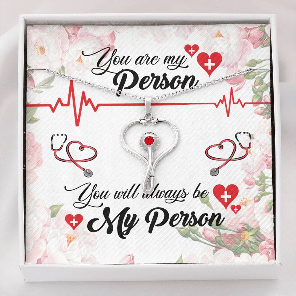 You Are My Person Interlocking Heart Necklace Standard Box Jewelry