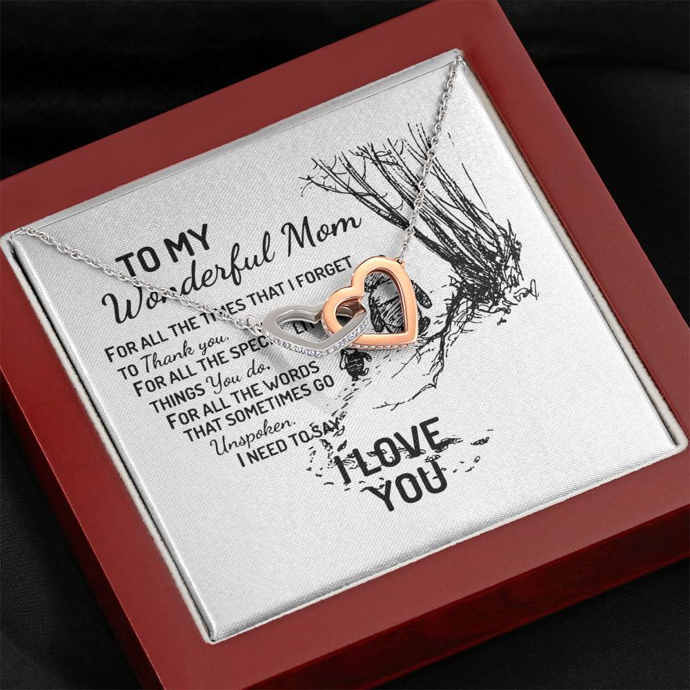 To My Wonderful Mom For All The.. Necklace Mahogany Style Luxury Box Jewelry