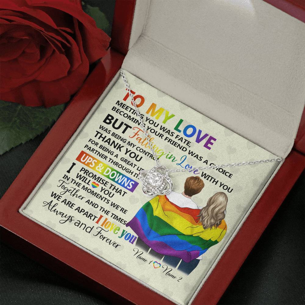 Lgbt To Beloved Interlocking Heart Necklace With Pod Message Card Mahogany Style Luxury Box Jewelry