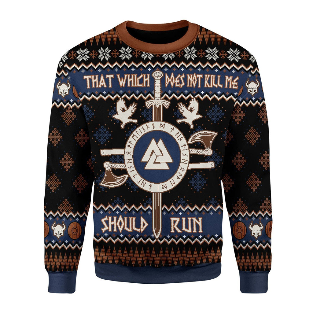 Gearhomies Christmas Unisex Sweater Not Kill Me Should Run Viking Mythology 3D Apparel