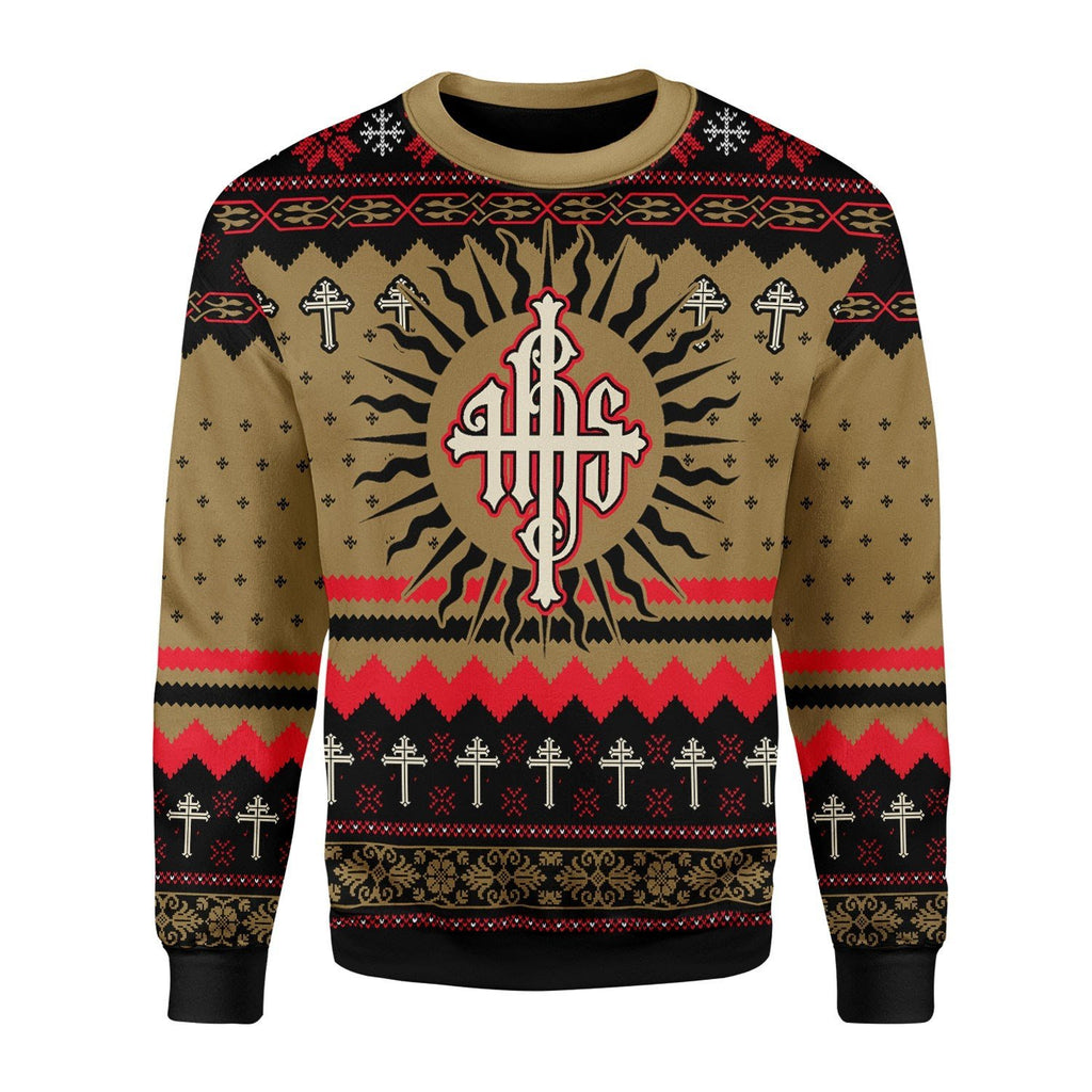 Gearhomies Christmas Unisex Sweater IHS Christogram 3D Apparel