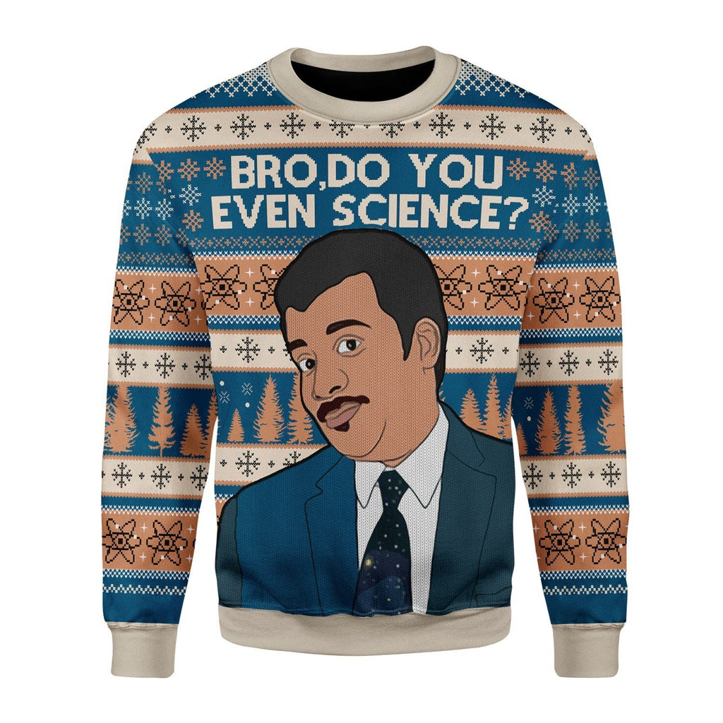 Gearhomies Christmas Unisex Sweater Bro Do You Even Science Ugly Christmas 3D Apparel