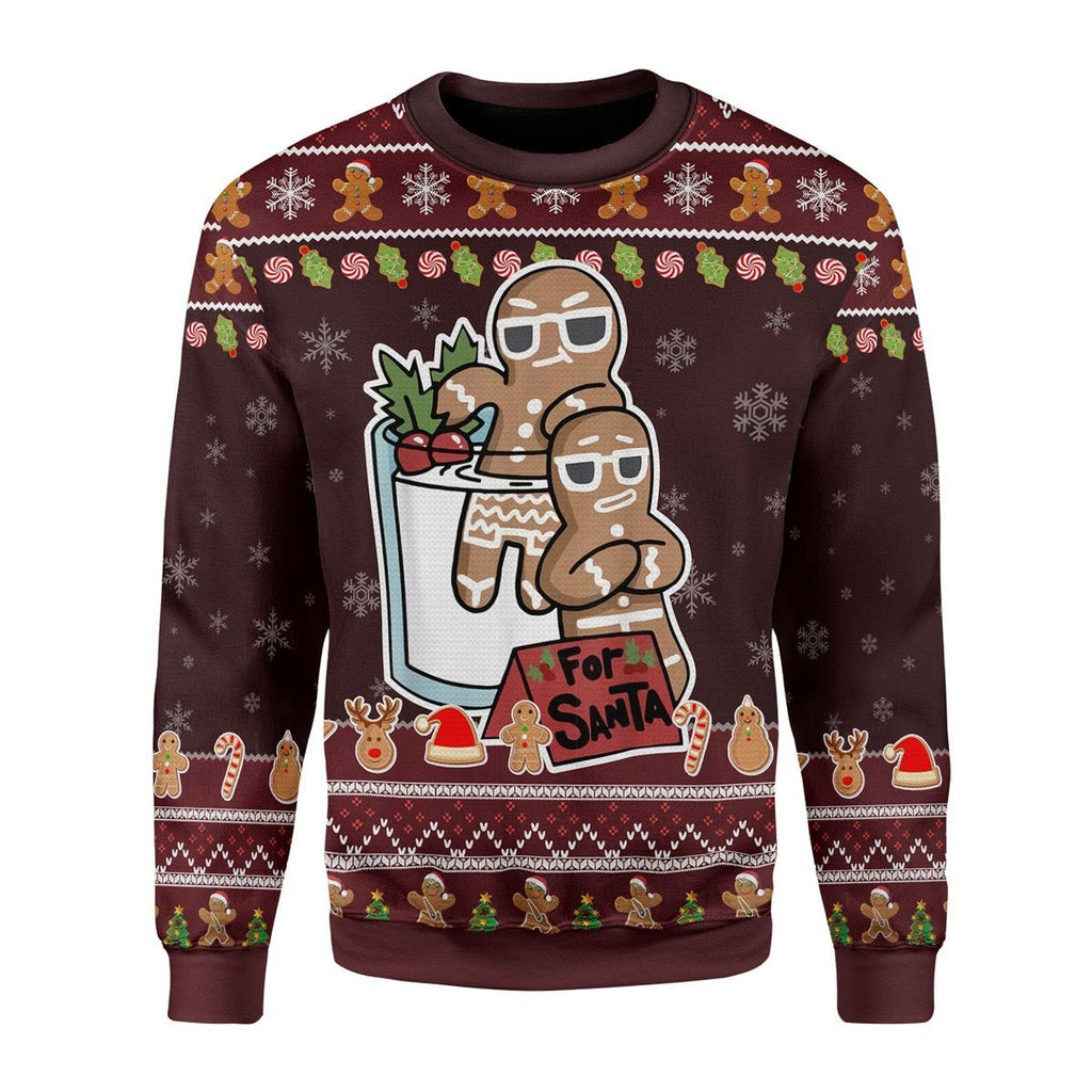 Gearhomies Christmas Unisex Sweater Gingerbread For Santa Christmas 3D Apparel