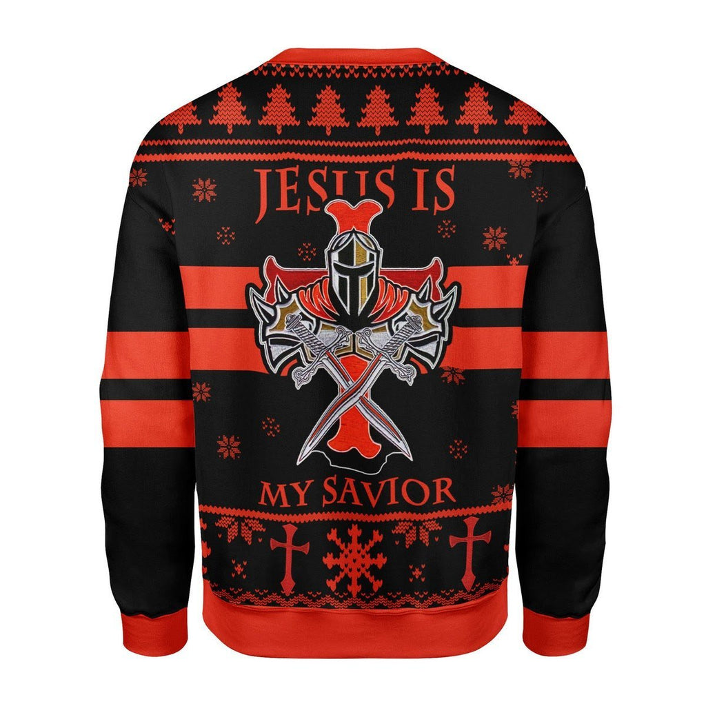 Gearhomies Christmas Unisex Sweater Knight Templar Ugly Christmas 3D Apparel