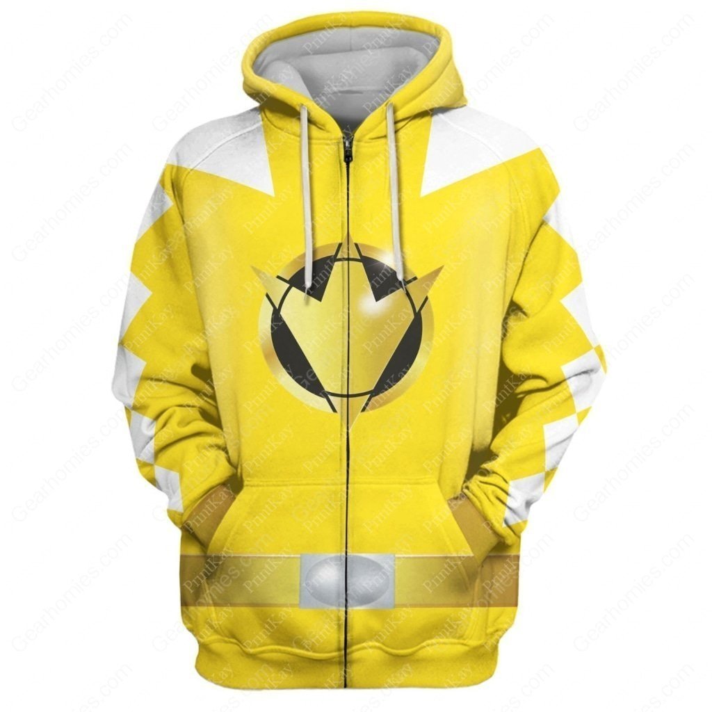 Dino Thunder Yellow Zip Hoodie / S Qm113