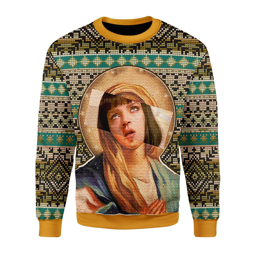 Gearhomies Christmas Unisex Sweater Mia Wallace Meme Christmas 3D Apparel