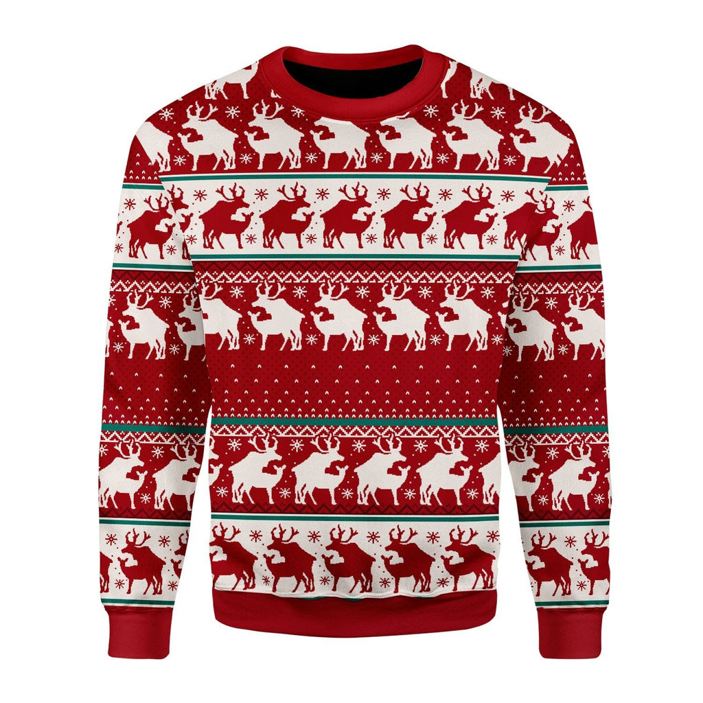 Gearhomies Christmas Unisex Sweater Reindeer 3D Apparel