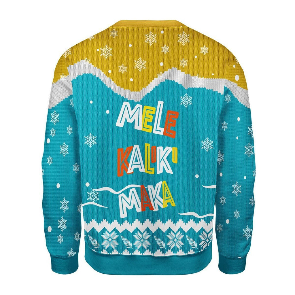 Gearhomies Christmas Unisex Sweater Mele Kalikimaka Surfing Santa 3D Apparel