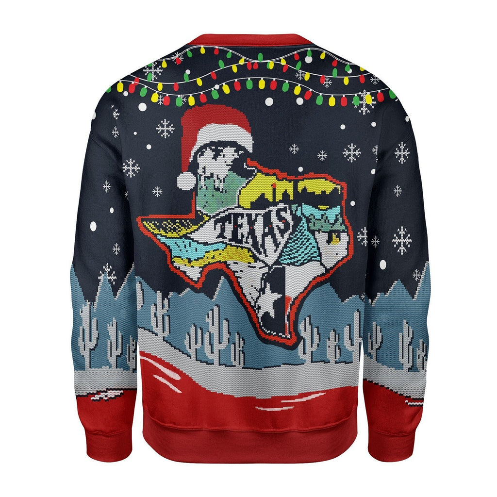 Gearhomies Christmas Unisex Sweater Texas Map 3D Apparel