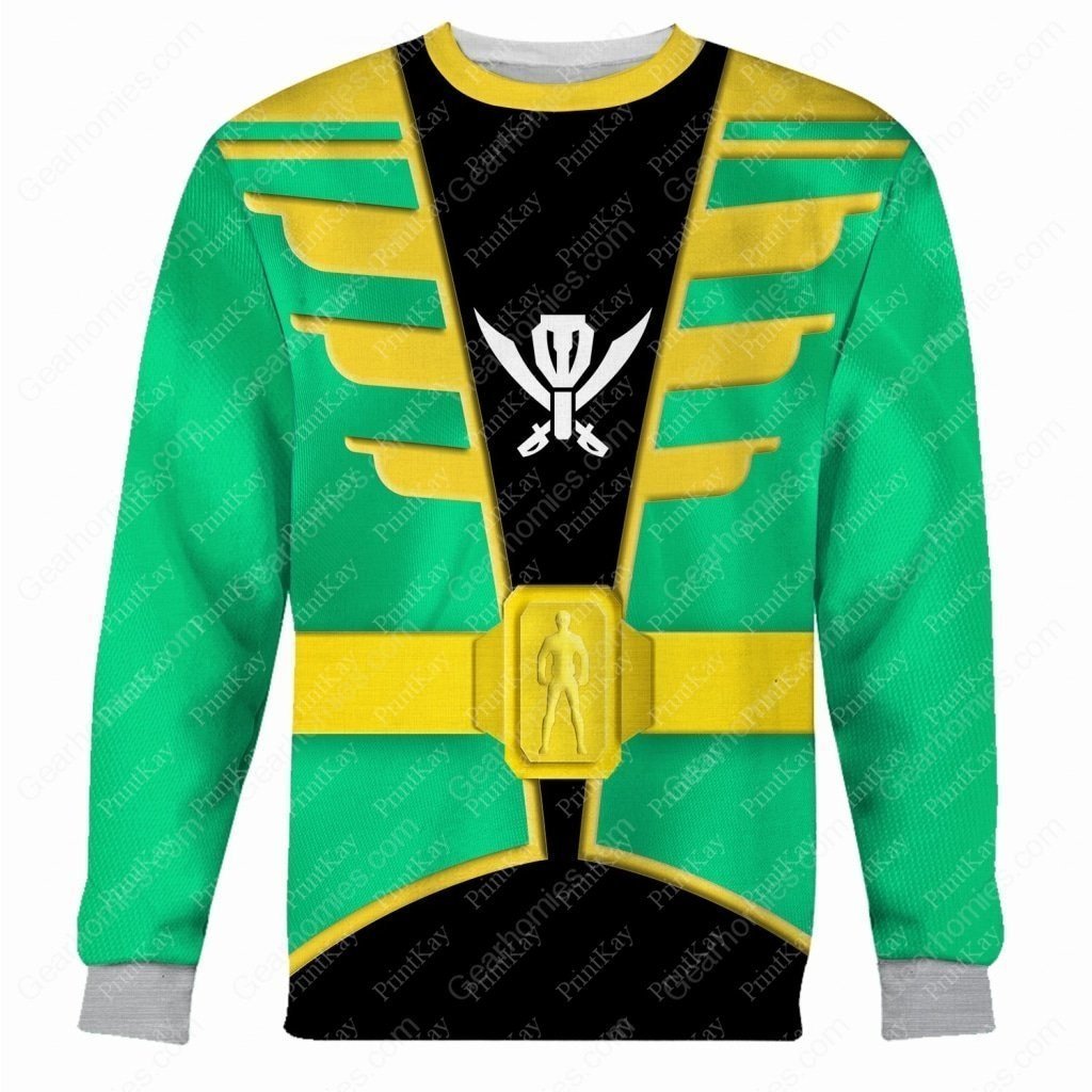 Green Kaizoku Sentai Gokaiger Long Sleeves / S An10221