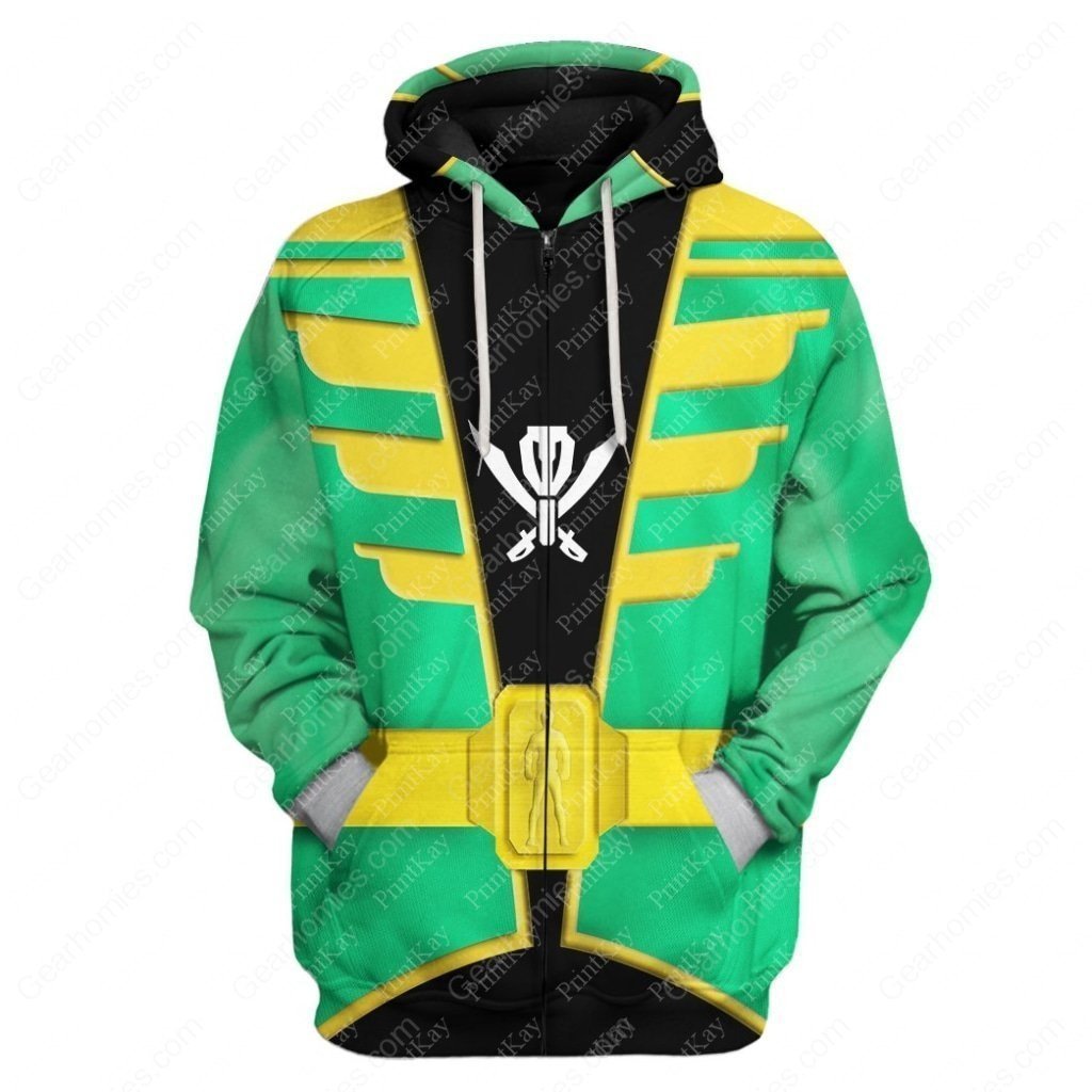 Green Kaizoku Sentai Gokaiger Zip Hoodie / S An10221