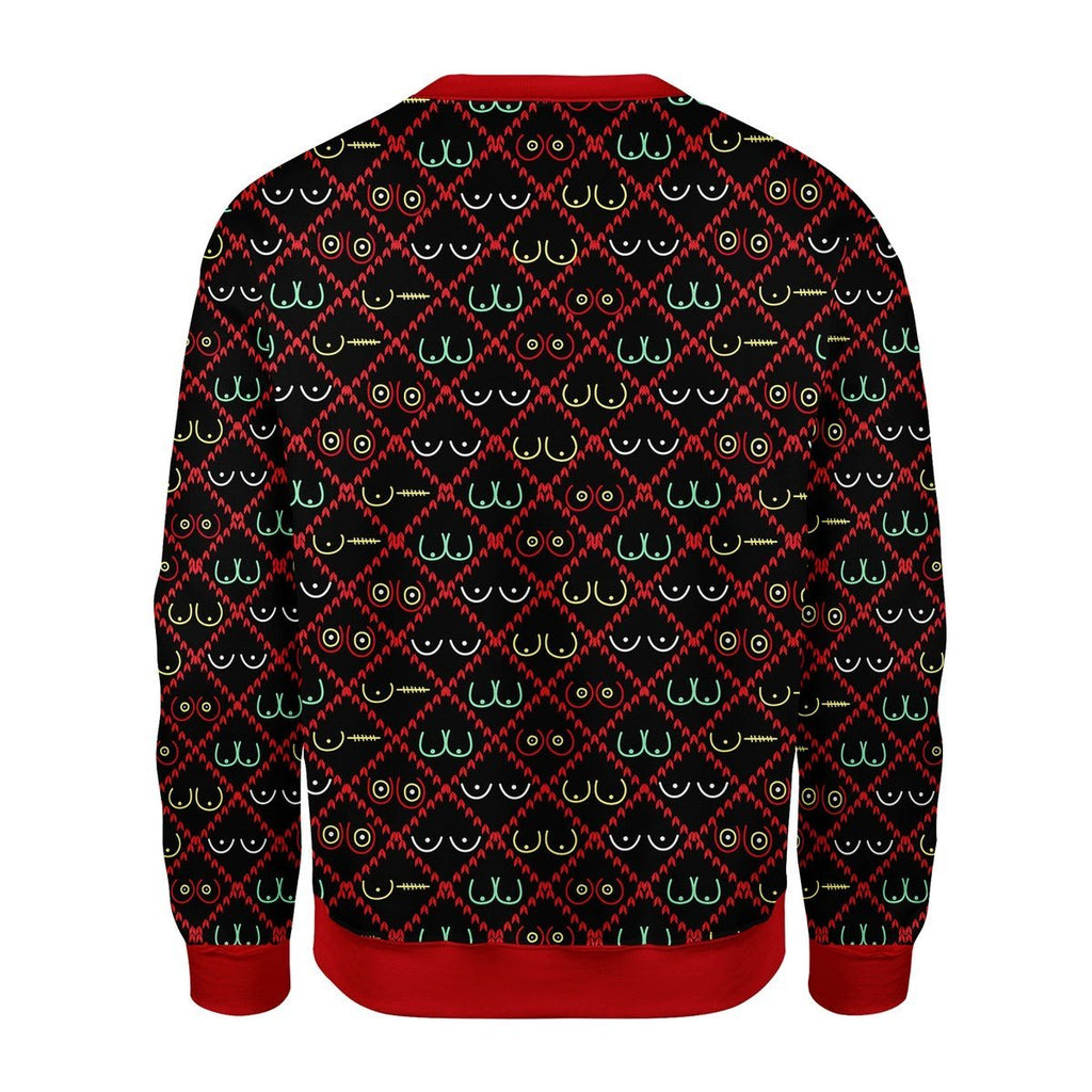 Gearhomies Christmas Unisex Sweater Boobs Ugly Christmas 3D Apparel