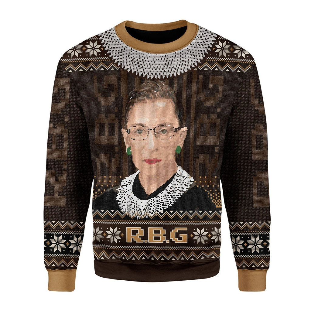 Gearhomies Christmas Unisex Sweater Ruth Bader Ginsburg RGB 3D Apparel
