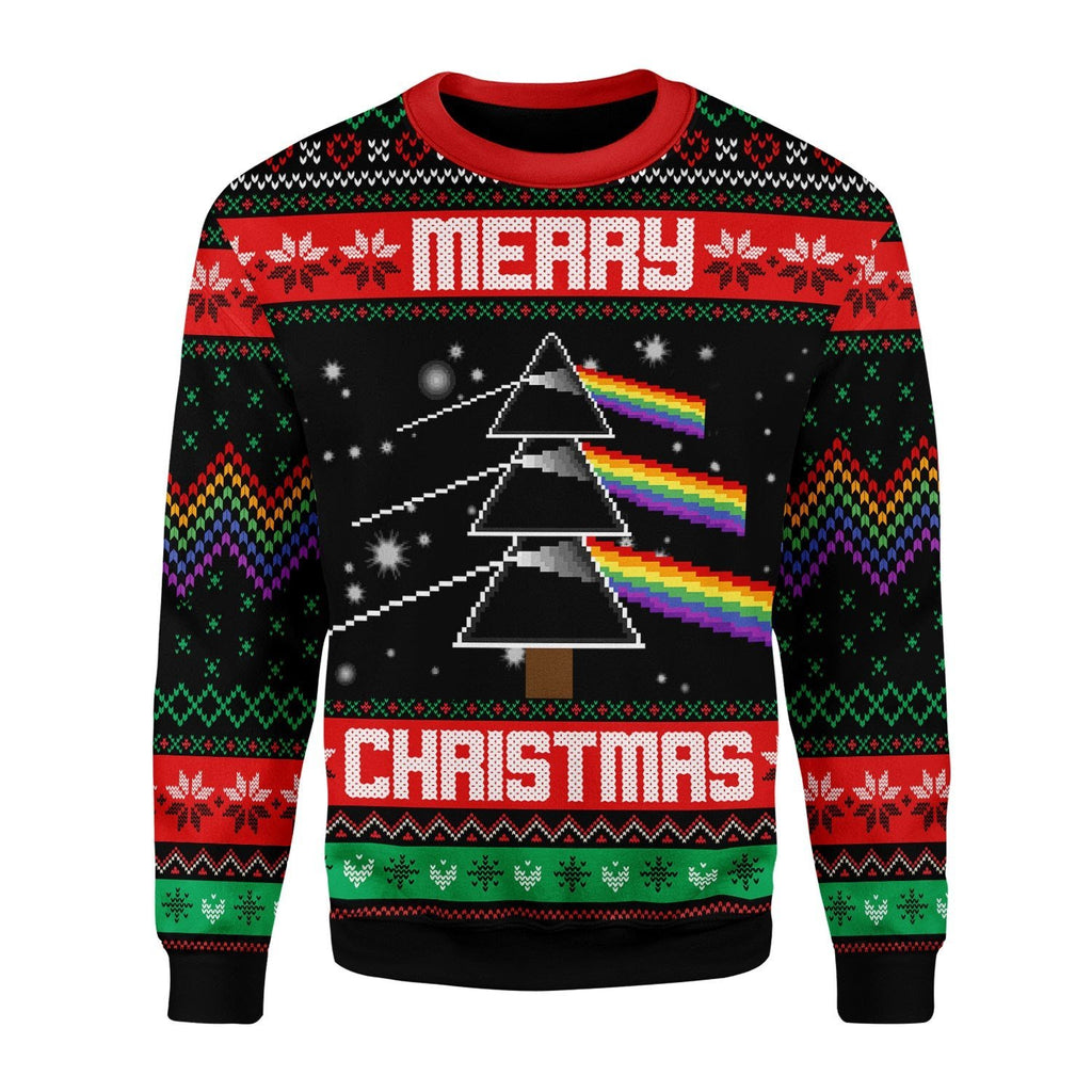 Gearhomies Christmas Unisex Sweater Merry Christmas Pink Floy Ugly Christmas 3D Apparel