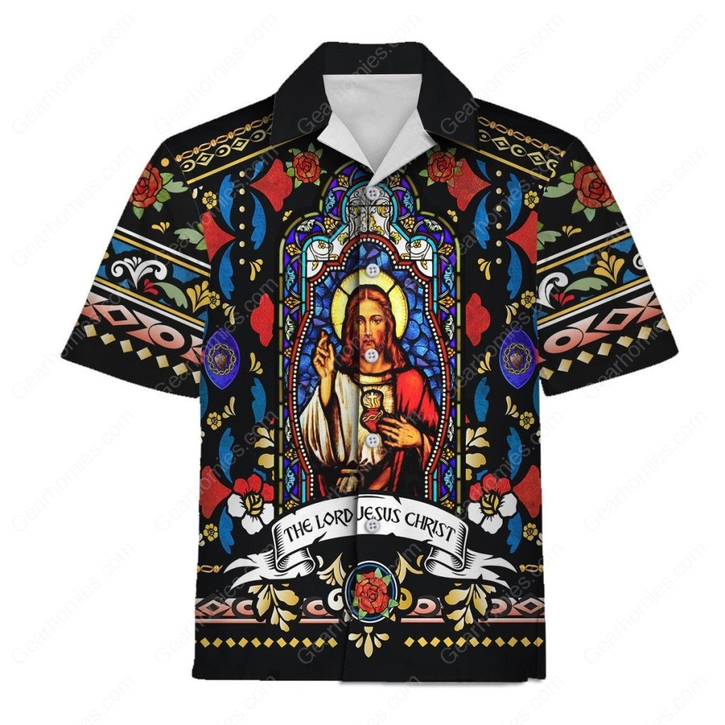 Jesus The Lord Christ Stained Glass Hawaiian Shirt / S Qm760
