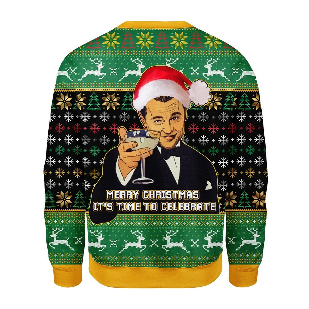 Gearhomies Christmas Unisex Sweater Merry Christmas Leo Meme Ugly Christmas 3D Apparel