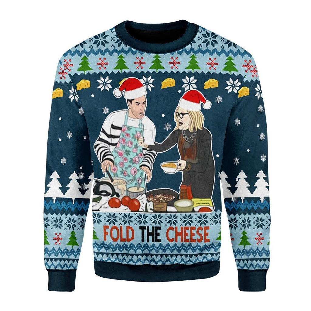 Gearhomies Christmas Unisex Sweater Fold The Cheese Ugly Christmas 3D Apparel