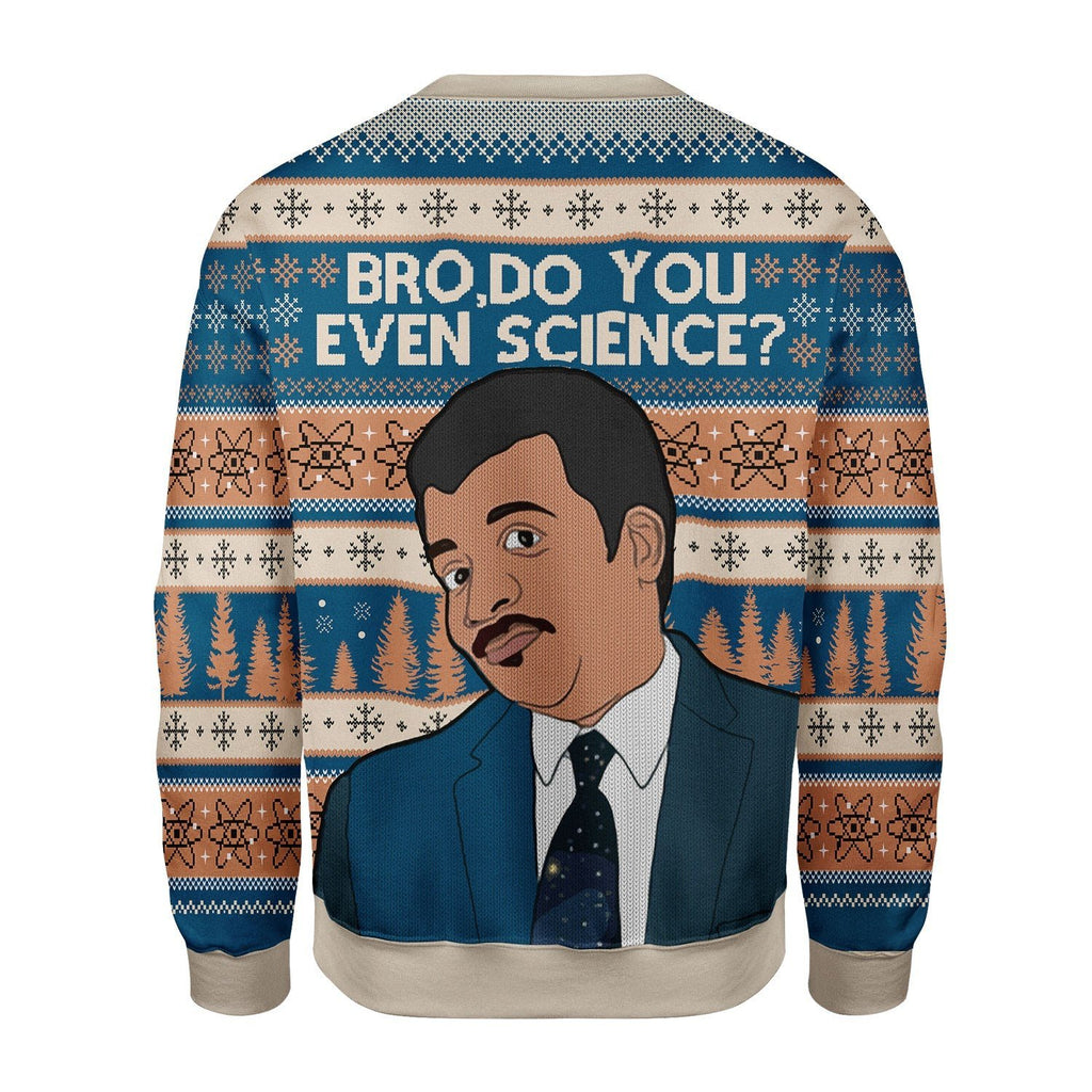 Gearhomies Christmas Unisex Sweater Bro Do You Even Science Ugly Christmas 3D Apparel