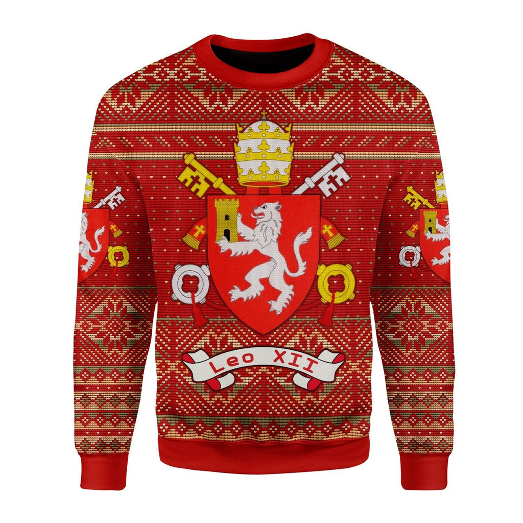 Gearhomies Christmas Unisex Sweater Pope Leo XII Coat of Arms 3D Apparel