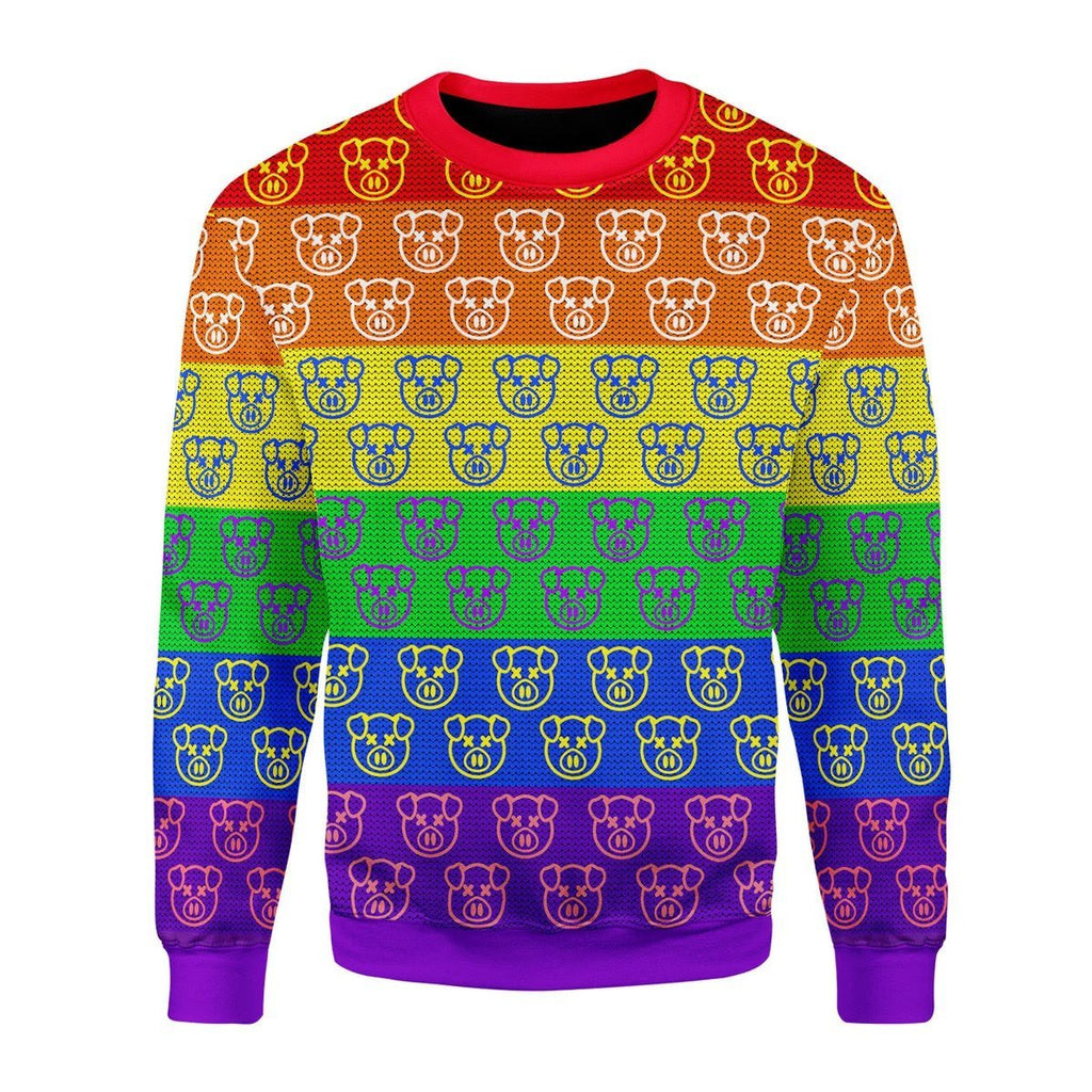 Gearhomies Christmas Unisex Sweater Jeffree Star Pig LGBTQ+ 3D Apparel
