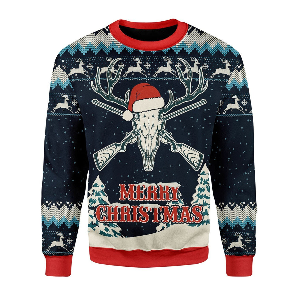 Gearhomies Christmas Unisex Sweater Deer Hunting Ugly Christmas 3D Apparel