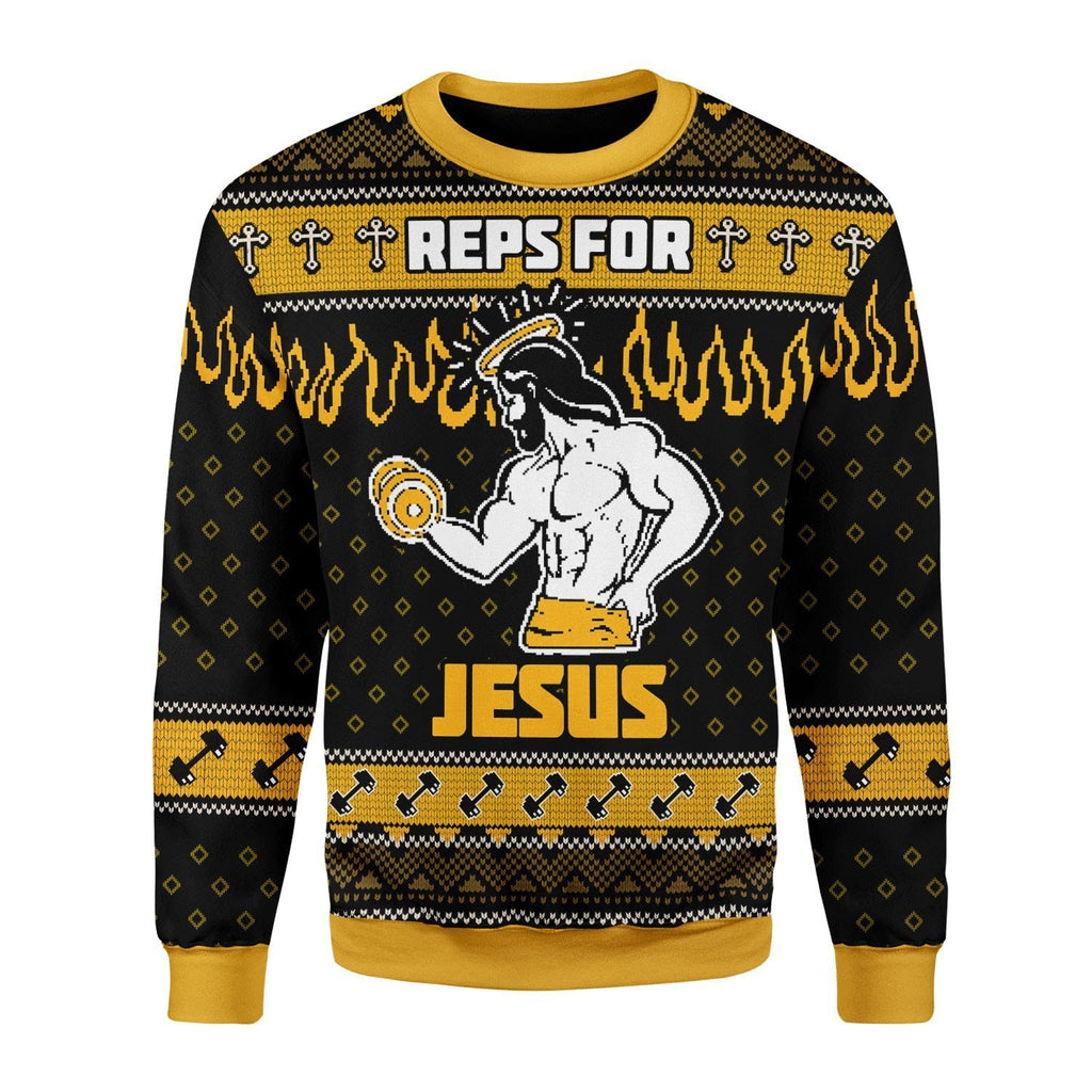 Gearhomies Christmas Unisex Sweater Reps For Jesus Christmas 3D Apparel