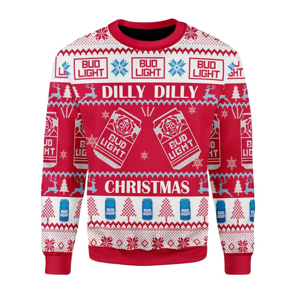 Gearhomies Christmas Unisex Sweater Bud Light Ugly Christmas 3D Apparel