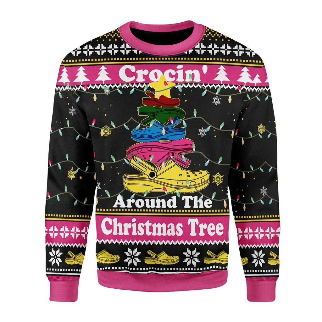 Gearhomies Christmas Unisex Sweater Crocin' Around The Christmas Tree 3D Apparel