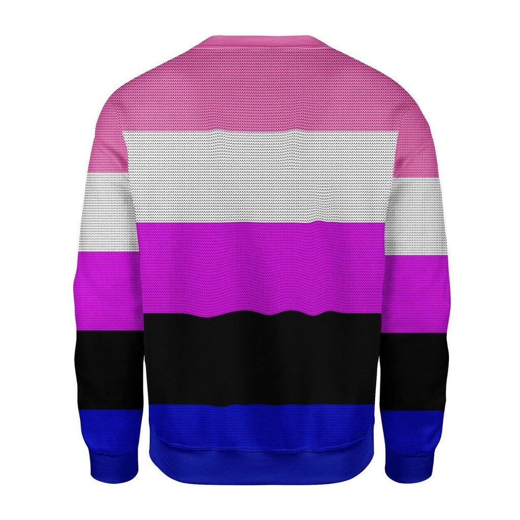 Gearhomies Christmas Unisex Sweater Genderfluid Pride Flag 3D Apparel