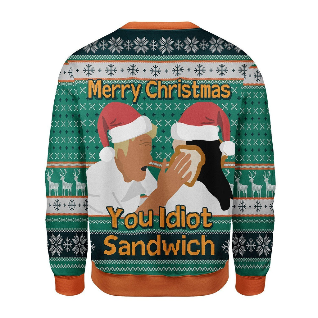 Gearhomies Christmas Unisex Sweater Merry Christmas You Idiot Sandwich Ugly Christmas 3D Apparel