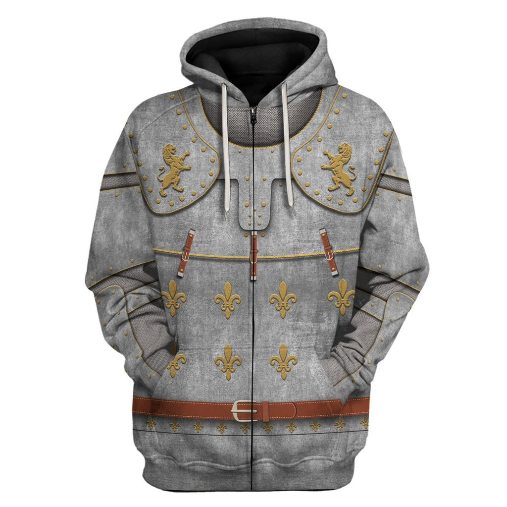 Medieval Suit Of Armor Zip Fleece Hoodie / S Qm526