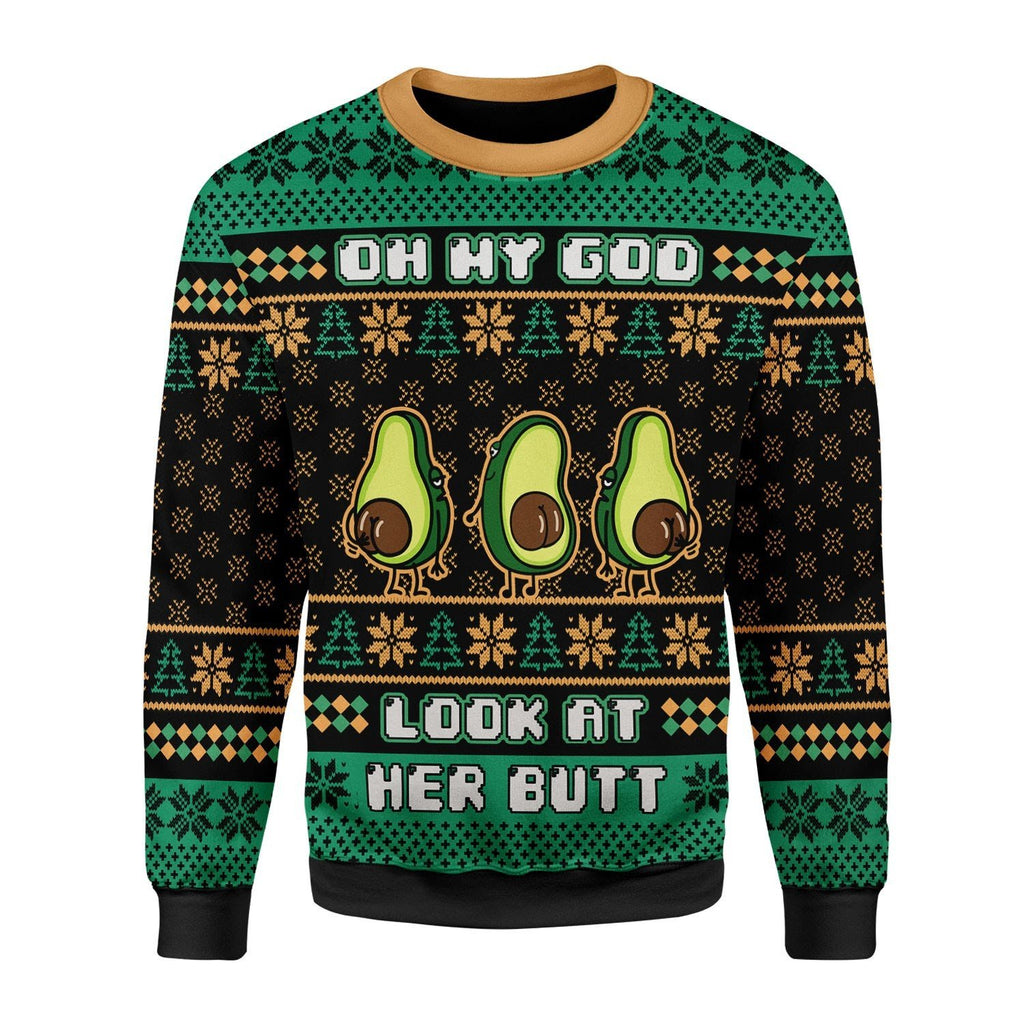 Gearhomies Christmas Unisex Sweater Oh My God Look At Her Butt 3D Apparel