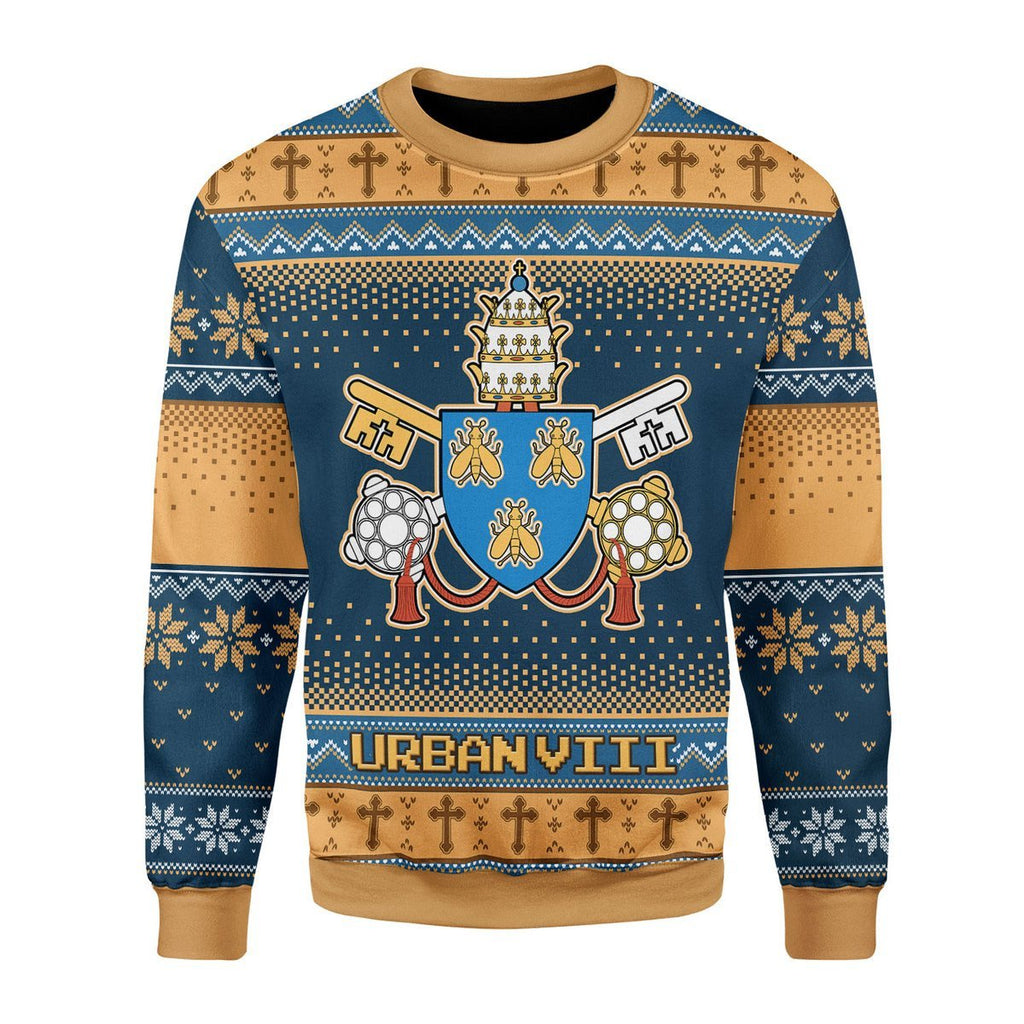 Gearhomies Christmas Unisex Sweater Pope Urban VIII -  Maffeo Barberini (1623-1644) - The Bee Pope 3D Apparel