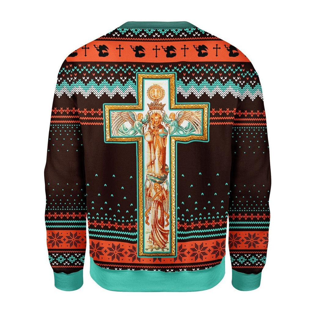 Gearhomies Christmas Unisex Sweater Jesus Christmas Cross 3D Apparel