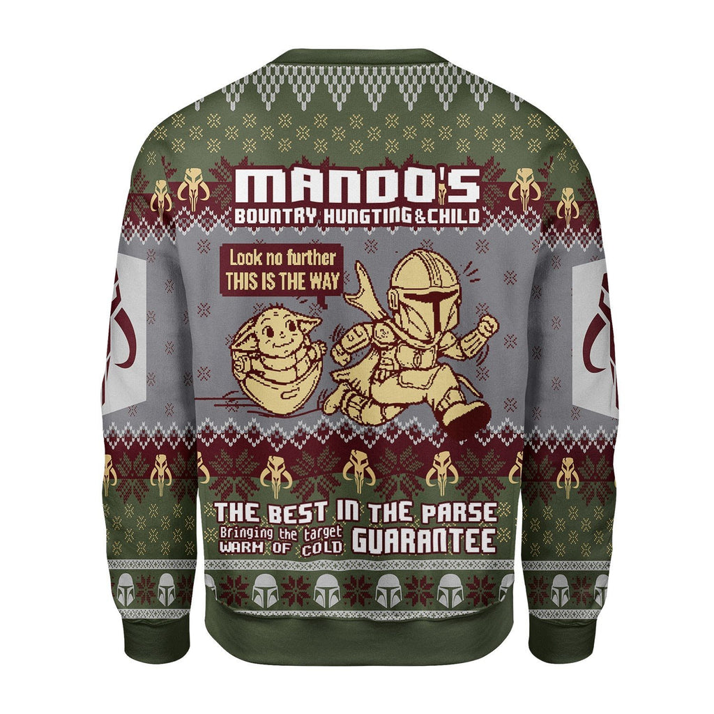 Gearhomies Christmas Unisex Sweater Mando's Bountry Hungting Ugly Christmas 3D Apparel