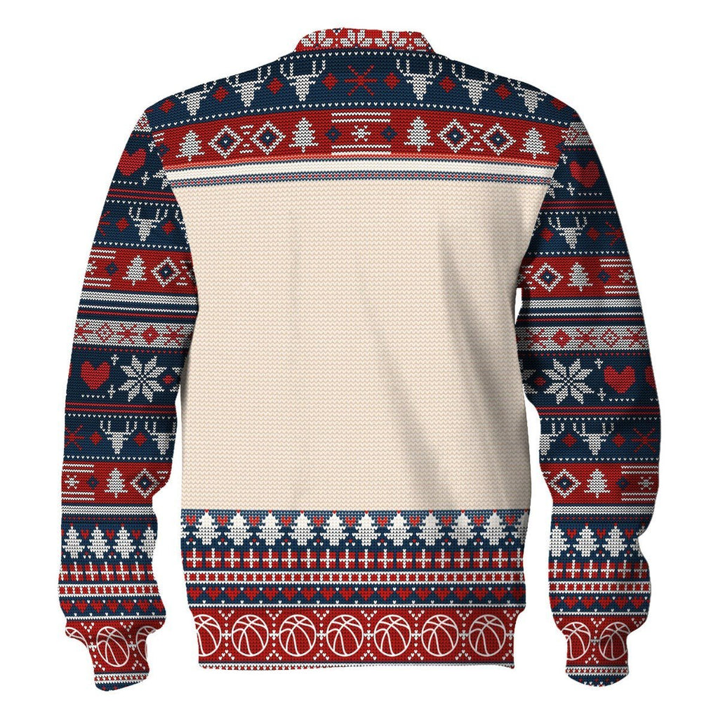 Gearhomies Christmas Unisex Sweater Kobe And Santa Claus Ugly Christmas 3D Apparel