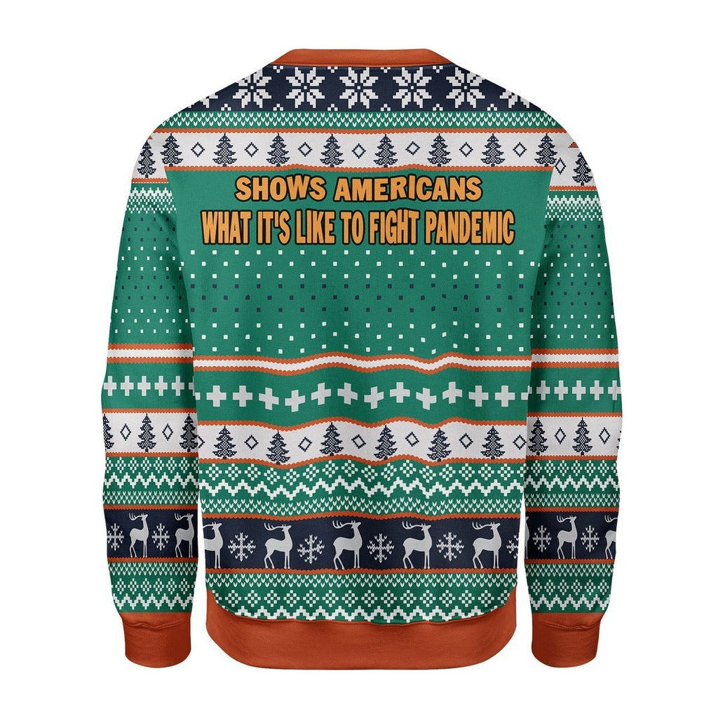 Gearhomies Christmas Unisex Sweater Show Americans What It's Like To Fight Pandamic 3D Apparel
