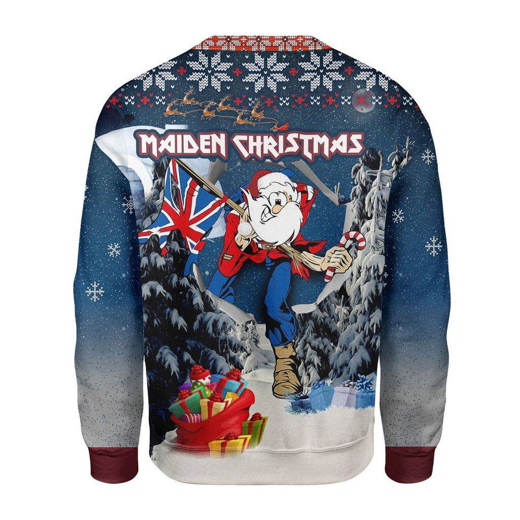 Gearhomies Christmas Unisex Sweater Santa Iron Maiden Santa Maiden 3D Apparel